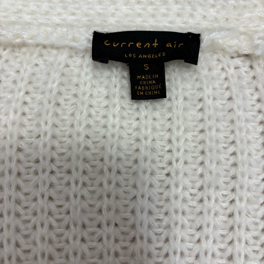 Preppy Coastal Anthropologie Current Air Puff Sleeve Cardigan - Picture 5 of 13